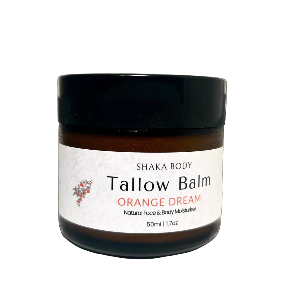Jar of Shaka Body Tallow Balm on a white background